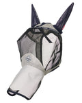 Navy coloured LeMieux Kudos AeroGuard Full Fly Mask on white background #colour_navy
