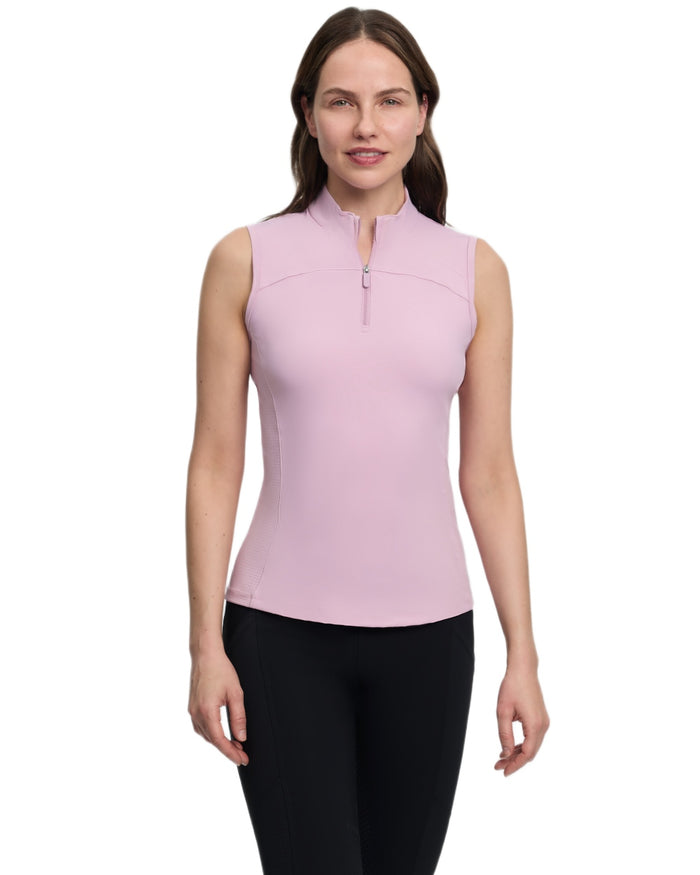 Fondant coloured LeMieux Womens Airflow Sleeveless Base Layer on white background #colour_fondant