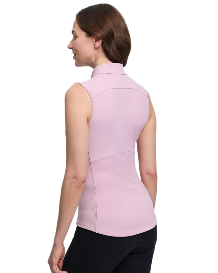 Fondant coloured LeMieux Womens Airflow Sleeveless Base Layer on white background #colour_fondant