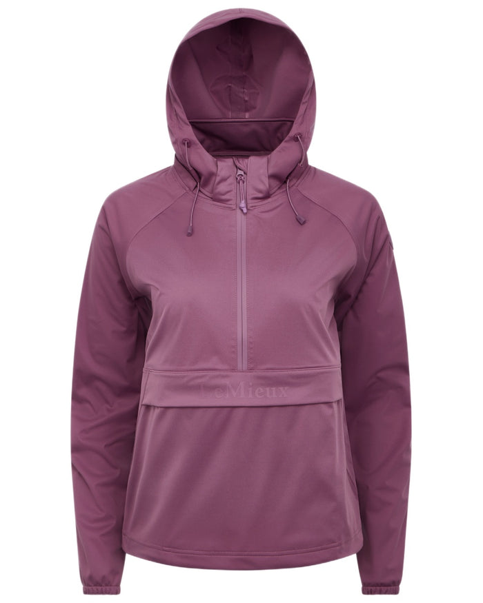 Mallow coloured LeMieux Womens Perri Half Zip Waterproof Jacket on white background #colour_mallow