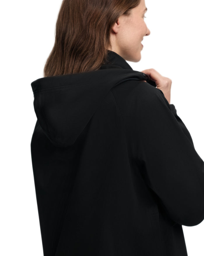 Black coloured LeMieux Womens Perri Half Zip Waterproof Jacket on white background #colour_black