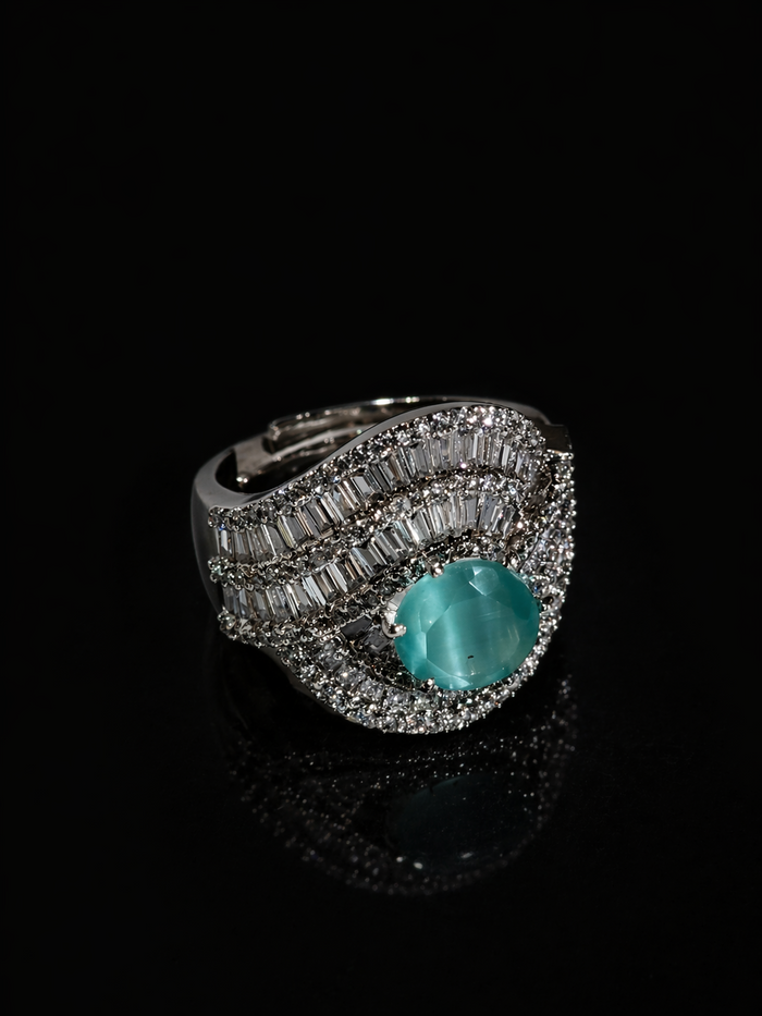 Silver ring with turquoise stone