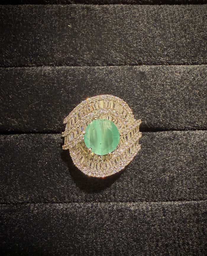Luxury Minty Halo Ring