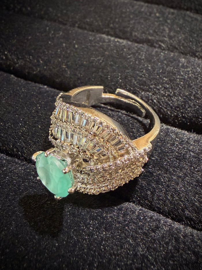 Luxury Minty Halo Ring