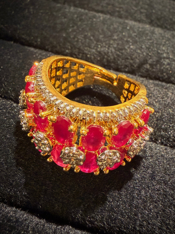 Luxury Ruby Cluster Designer Ring