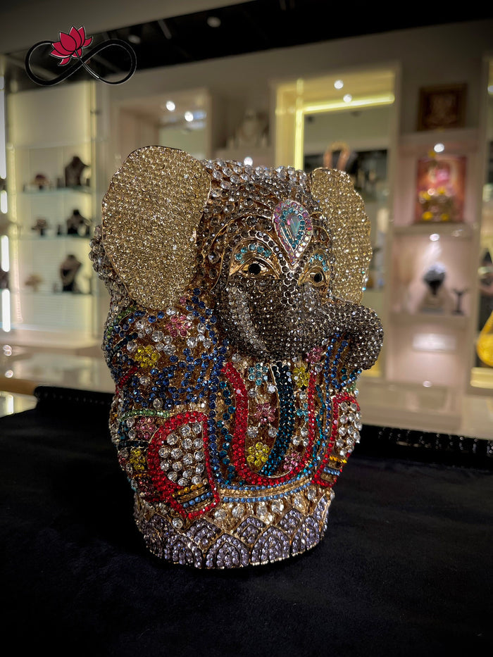 Majestic Elephant Crystal Clutch