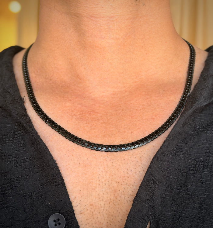 Men's Black Snake Link Chain