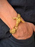 Men's Bull Skull Link Chain Bracelet