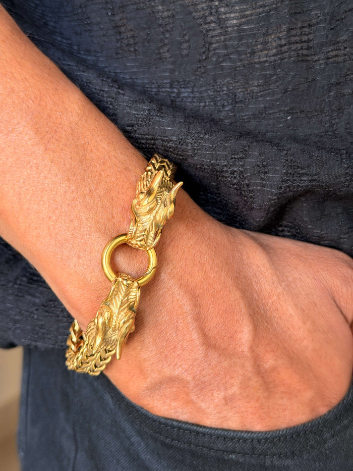 Men's Dragon Head Link Chain Bracelet