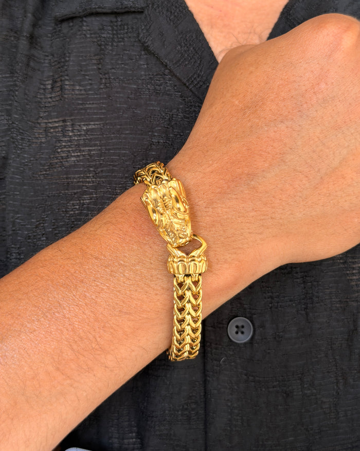 Men's Dragon Head Link Chain Bracelet