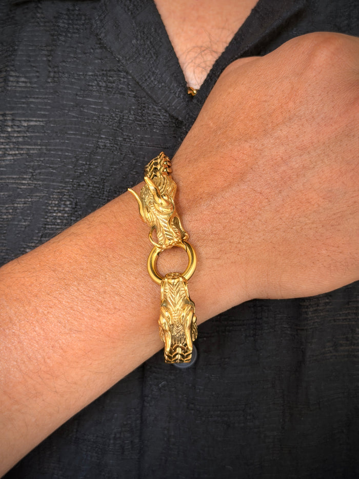 Men's Dragon Head Link Chain Bracelet