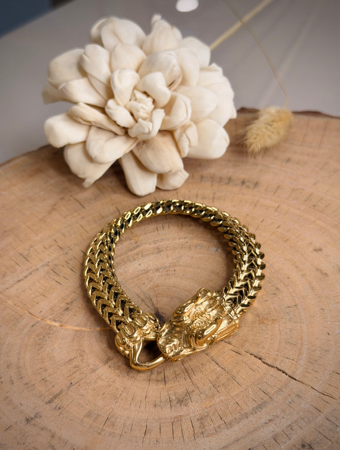 Men's Dragon Head Link Chain Bracelet