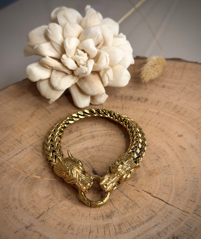 Men's Dragon Head Link Chain Bracelet