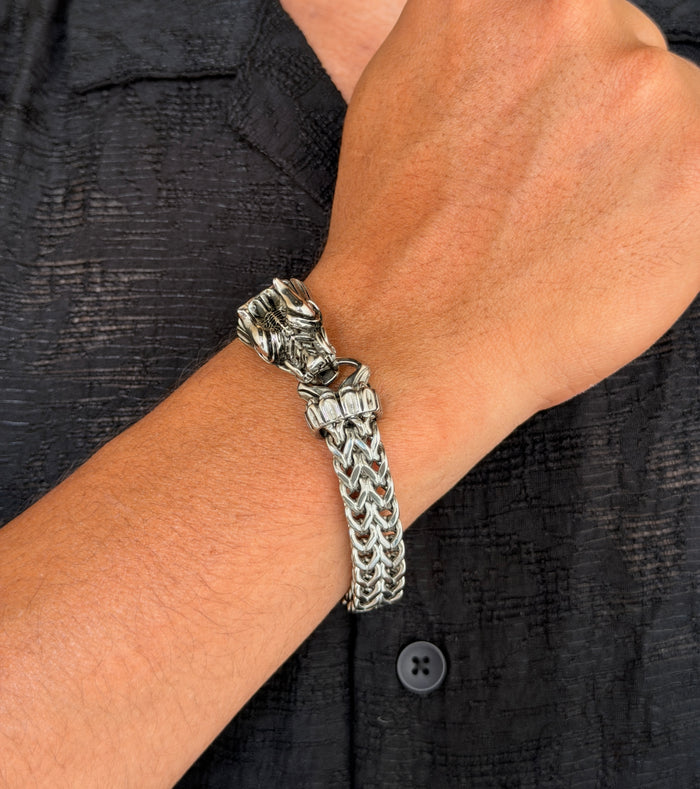 Men's Dragon Head Link Chain Bracelet