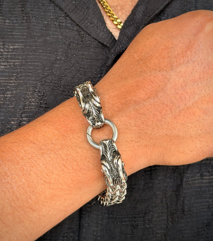Men's Dragon Head Link Chain Bracelet