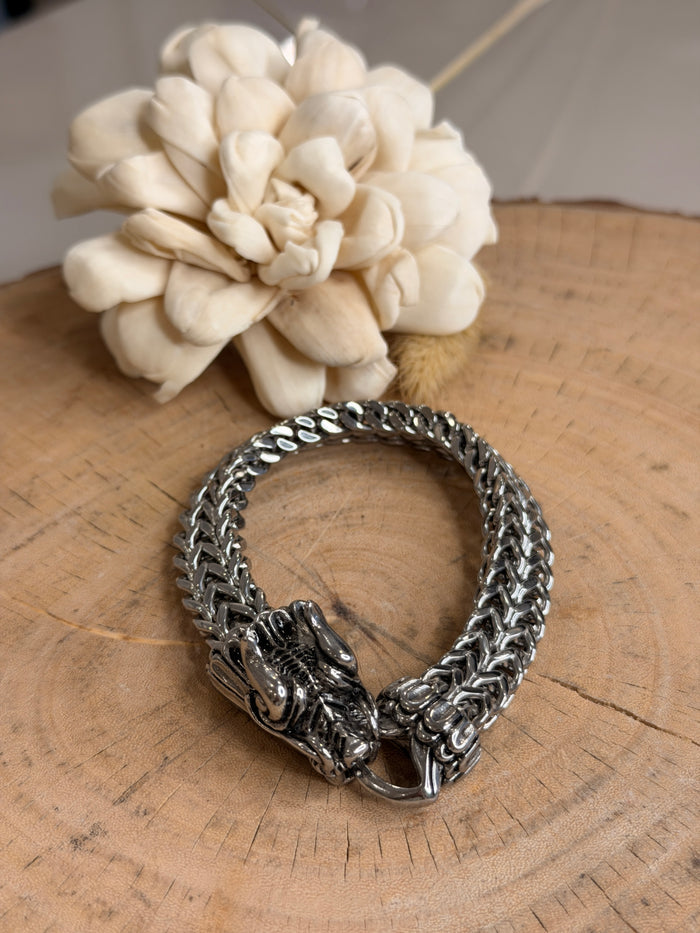 Men's Dragon Head Link Chain Bracelet