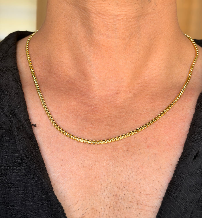 Men's Gold Box Link Chain