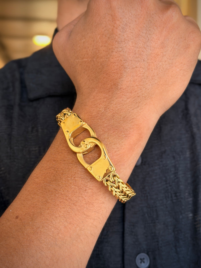 Men’s Gold Double‑Link Bracelet
