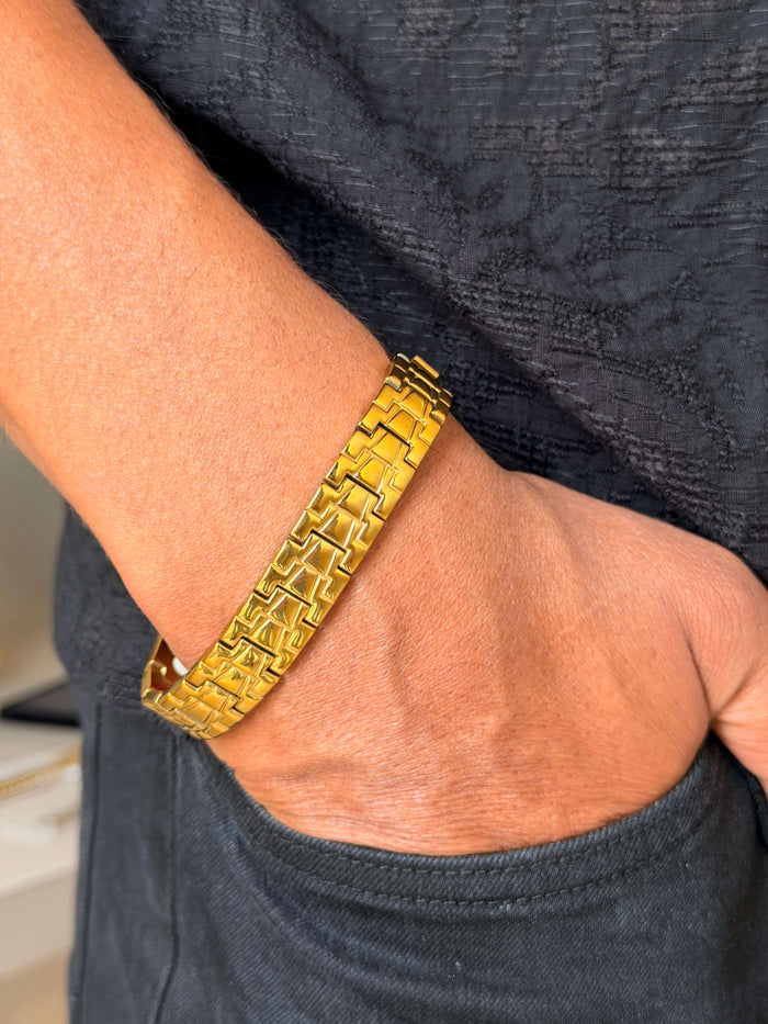Men’s Gold Grid Link Bracelet