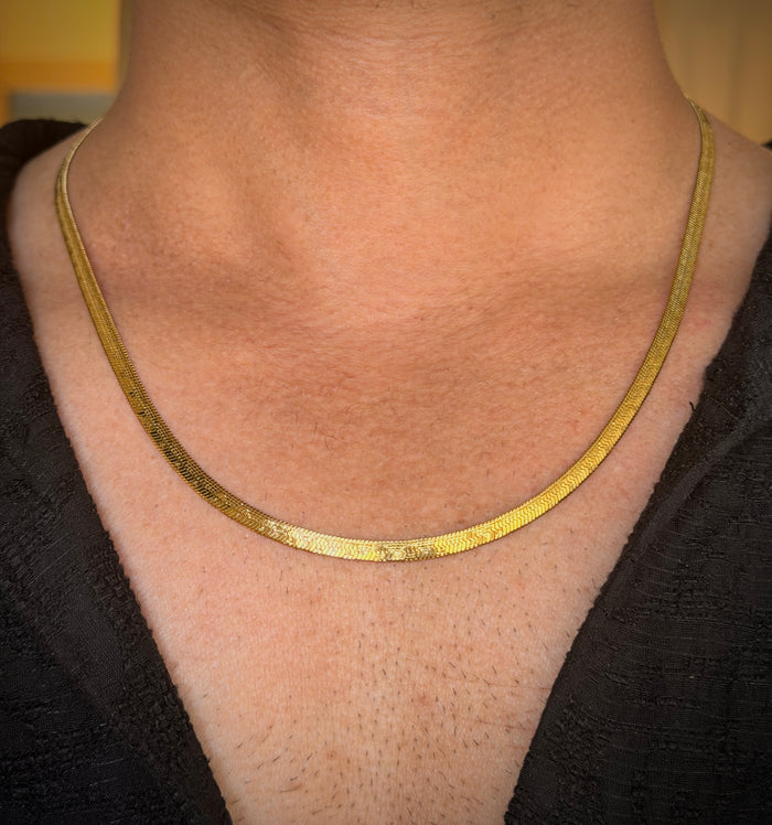 Men's Gold Herringbone Chain