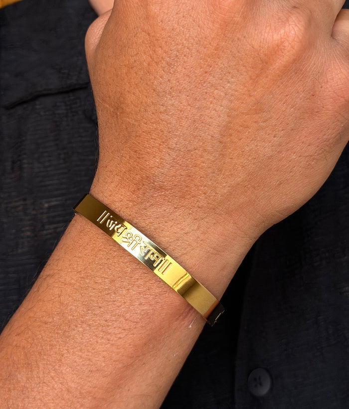 Men's Gold JAI SHRI RAM Kada Bracelet
