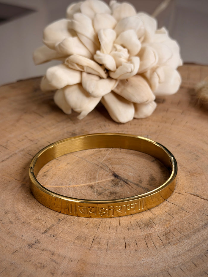 Men's Gold JAI SHRI RAM Kada Bracelet