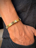 Men’s Gold & Silver Liner Kada Bracelet