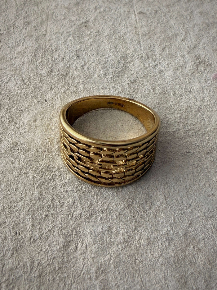 Men's Gold Textured Band Ring