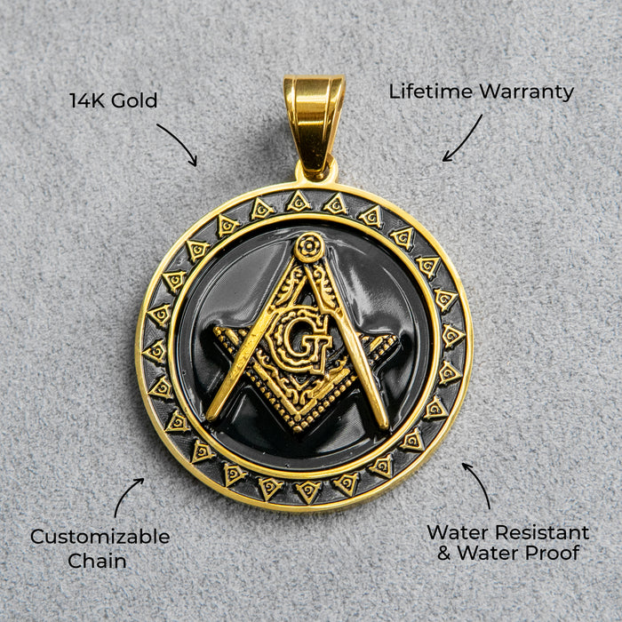 Mens Jewelry - 14K Gold Free Mason Necklace | Appx. 17 Grams