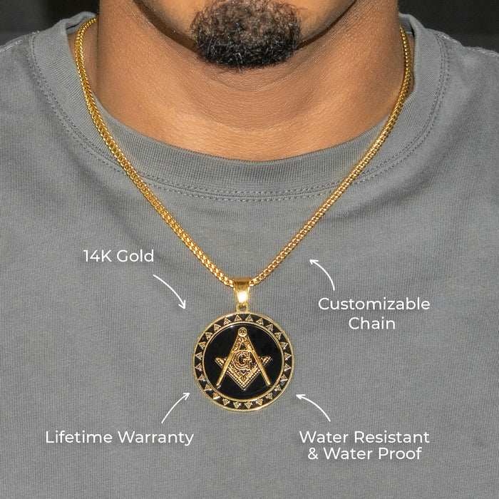 Mens Jewelry - 14K Gold Free Mason Necklace | Appx. 17 Grams