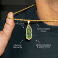 Mens Jewelry - 14K Gold Jade Virgin Mary Necklace | Appx. 7 Grams