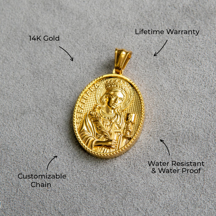 Mens Jewelry - 14K Gold Virgin Mary Necklace | Appx. 11 Grams