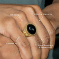 Mens Jewelry - Onyx Oval Gold Pinky Ring | 16 Grams