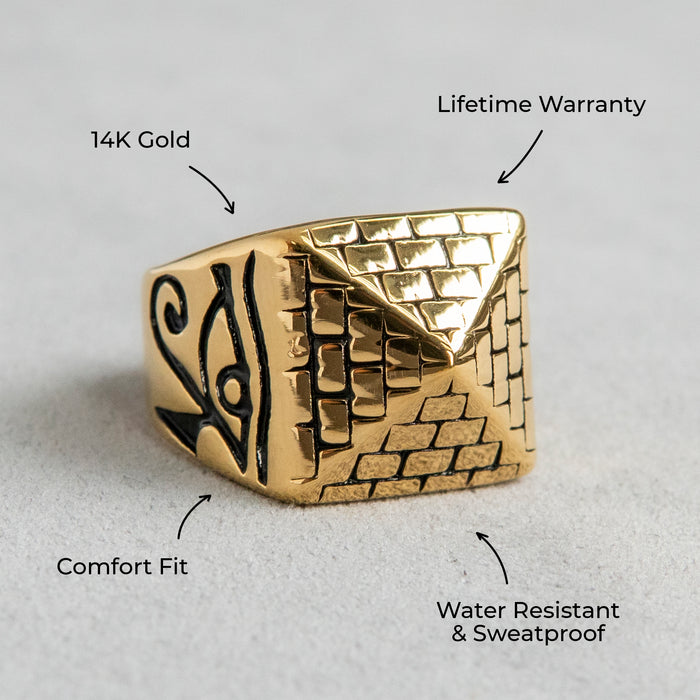 Mens Jewelry - Pyramid Gold Pinky Ring | 20 Grams