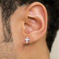 Mens Jewelry - Silver Cross Earrings for Men | Appx. 0.9 Grams