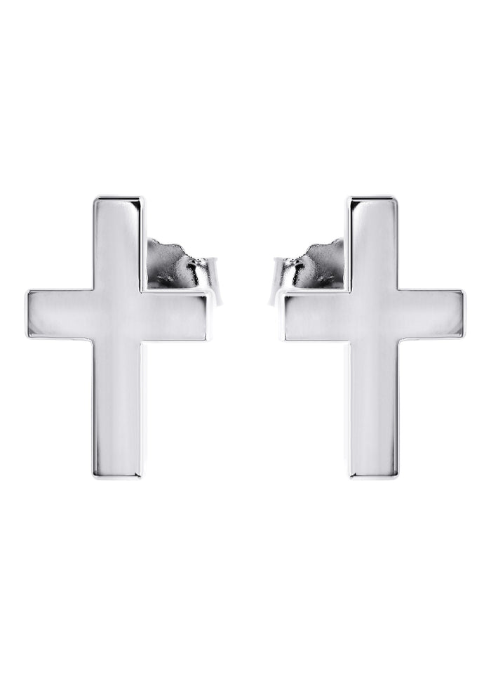 Mens Jewelry - Silver Cross Earrings for Men | Appx. 0.9 Grams