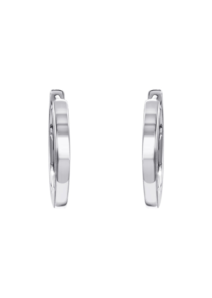 Mens Jewelry - Silver Iced Out VVS Hoop Earring for Men | Appx. 0.8 Grams