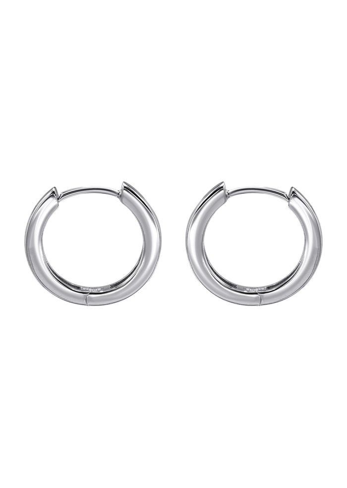 Mens Jewelry - Silver Iced Out VVS Hoop Earrings for Men | Appx. 2.6 Grams