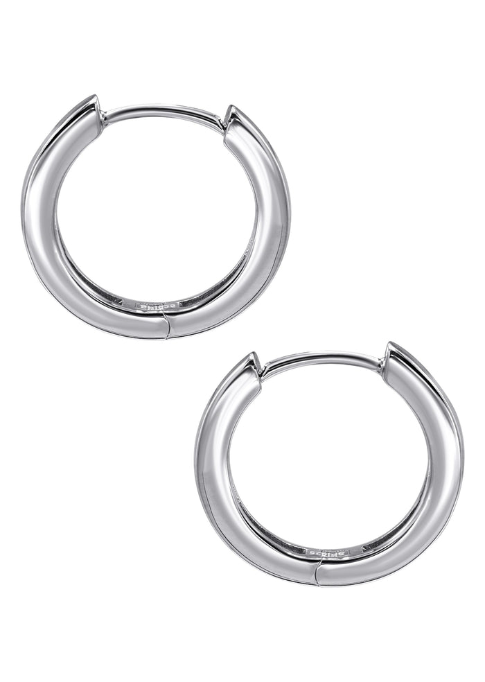 Mens Jewelry - Silver Iced Out VVS Hoop Earrings for Men | Appx. 2.7 Grams