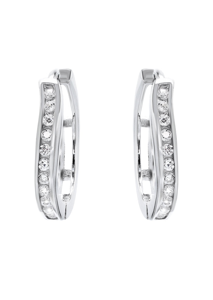 Mens Jewelry - Silver Round Iced Out VVS Stud Earrings for Men | Appx. 1.5 Grams
