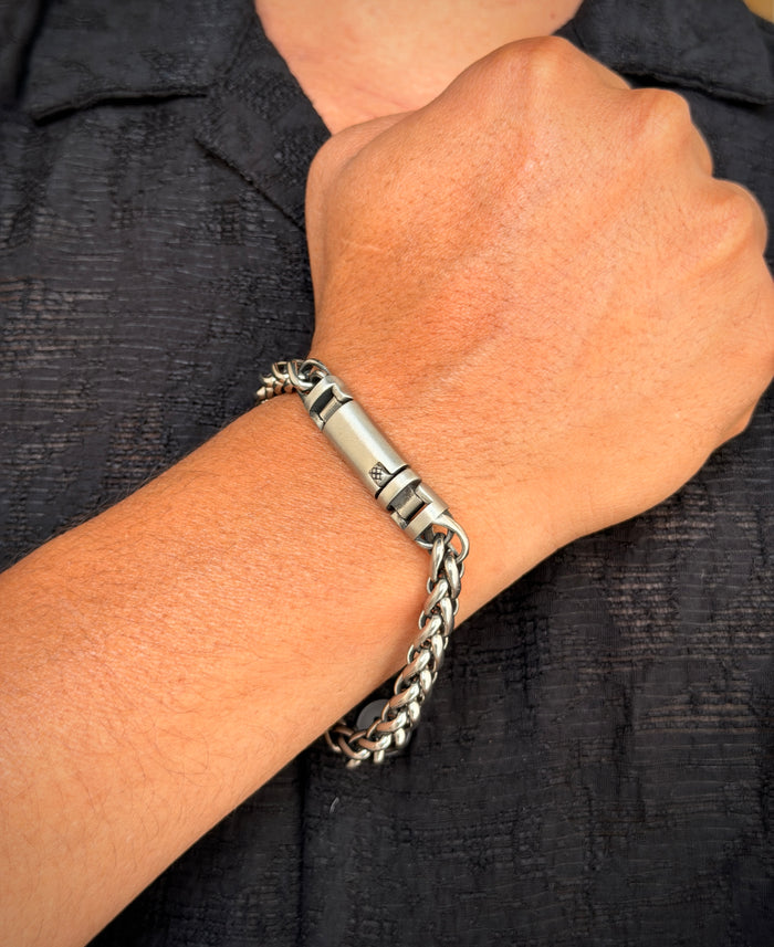 Men’s Silver Bar Link Bracelet