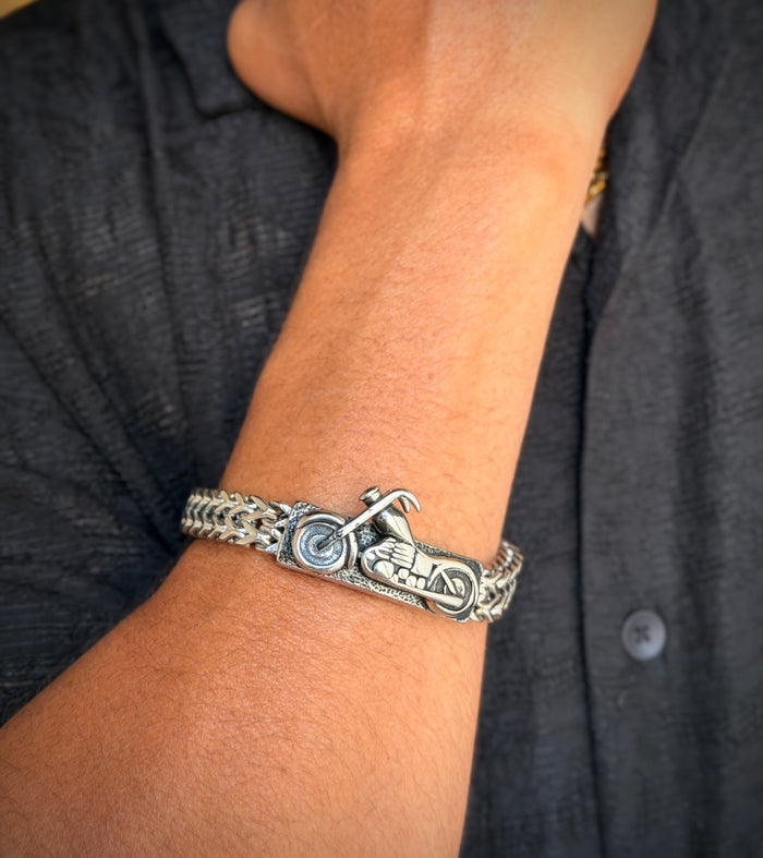 Men’s Silver Biker Chain Bracelet