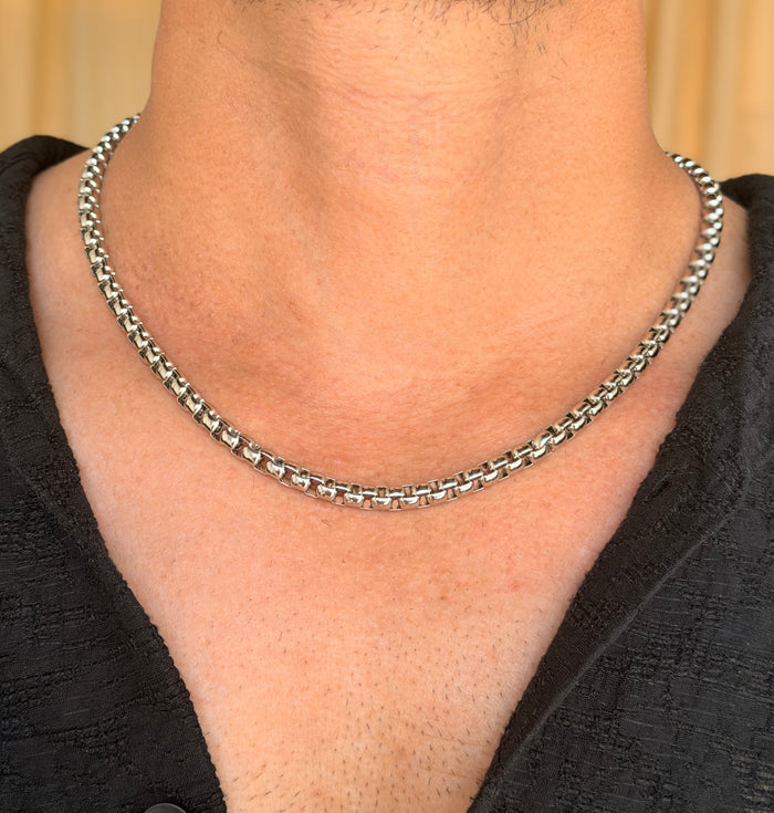 Men's Silver Box Link Chain