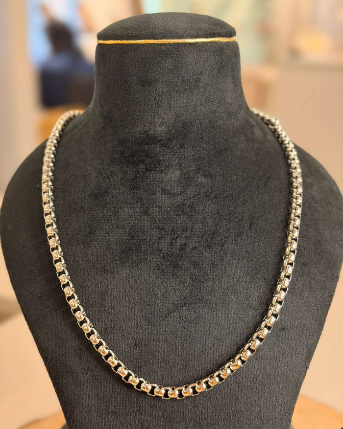 Men's Silver Box Link Chain