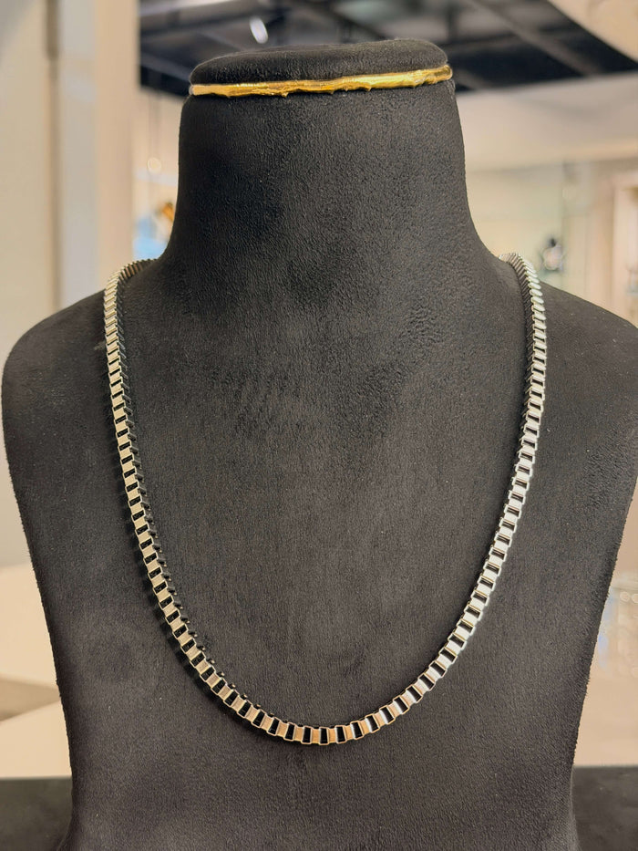 Men's Silver Box Link Chain