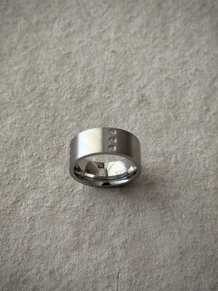 Men's Silver CZ Band Ring