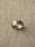 Men's Silver CZ Panel Band Ring