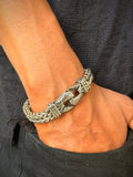 Men's Silver Fenrir wolf head Bracelet