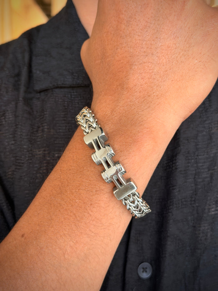 Men’s Silver Mechanical Nut Bracelet