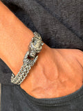 Men’s Silver Wolf Head Bracelet